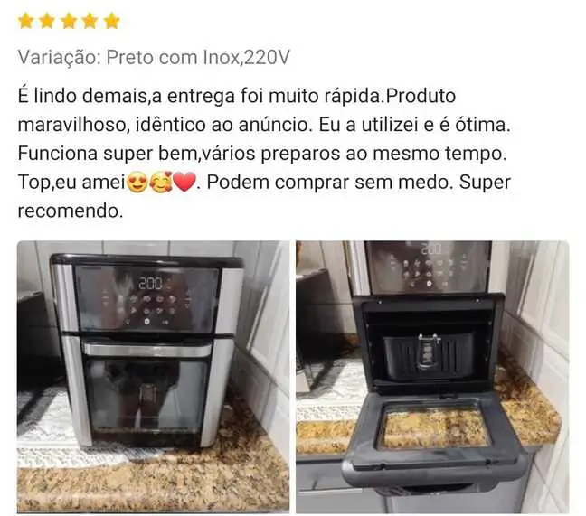 Depoimento fritadeira air fryer